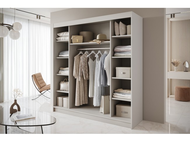 Szafa przesuwna Nero 6 kaszmir z lustrem 200 cm