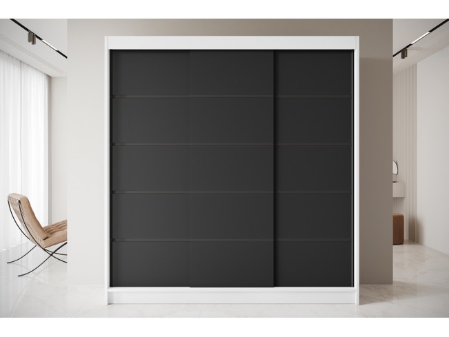 Szafa przesuwna Nero 7 biały/czarny 200 cm