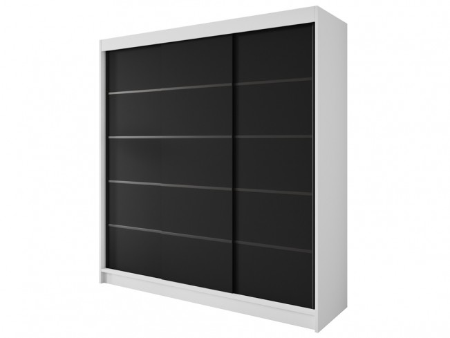 Szafa Nero 7 biały/czarny 200 cm - widok ogólny