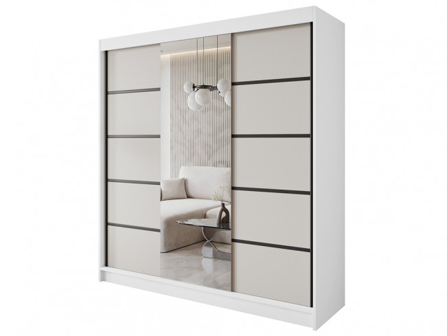 Szafa Nero 6 biały/kaszmir 200 cm - widok ogólny