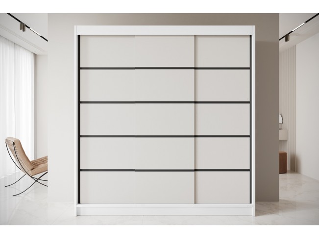 Szafa przesuwna Nero 7 biały/kaszmir 200 cm