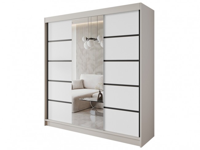 Szafa Nero 6 kaszmir/biały 200 cm - widok ogólny