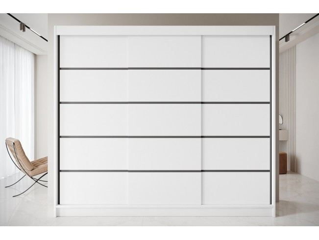 Szafa przesuwna Nero 7 biała 250 cm