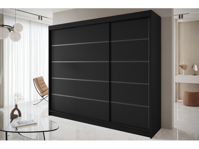 Szafa przesuwna Nero 7 czarna 250 cm