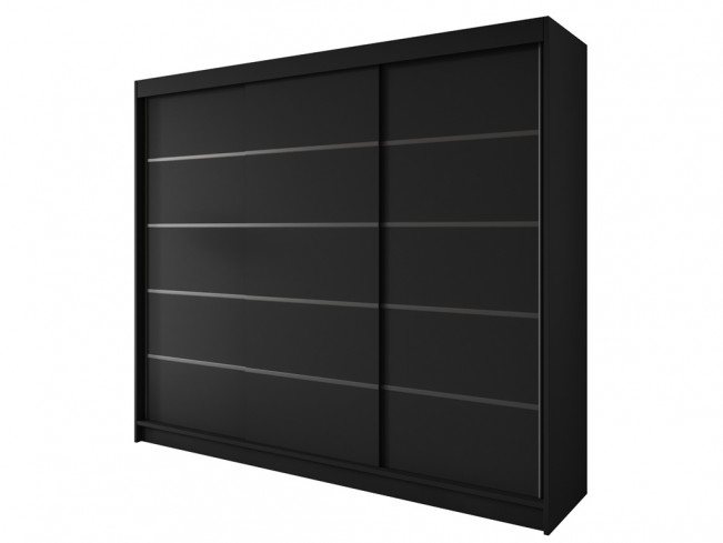 Szafa przesuwna Nero 7 czarna 250 cm - widok ogólny