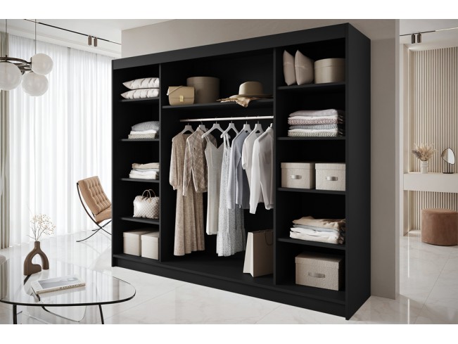 Szafa przesuwna Nero 7 czarna 250 cm