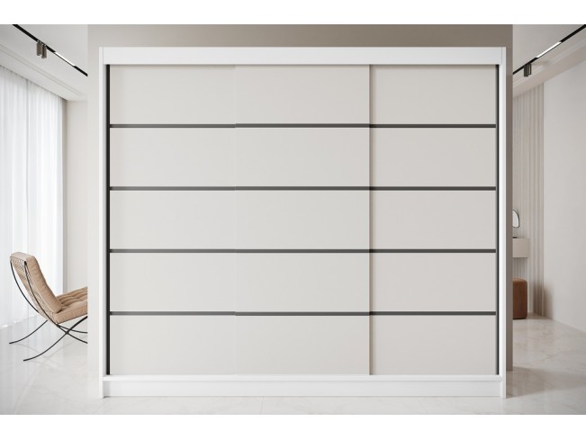 Szafa przesuwna Nero 7 biały/kaszmir 250 cm