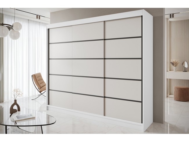 Szafa przesuwna Nero 7 biały/kaszmir 250 cm