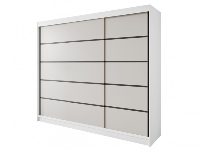 Szafa Nero 7 biały/kaszmir 250 cm - widok ogólny