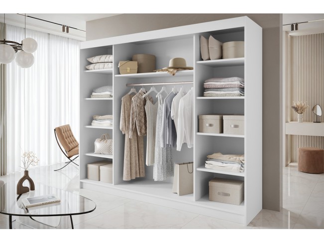 Szafa przesuwna Nero 7 biały/kaszmir 250 cm