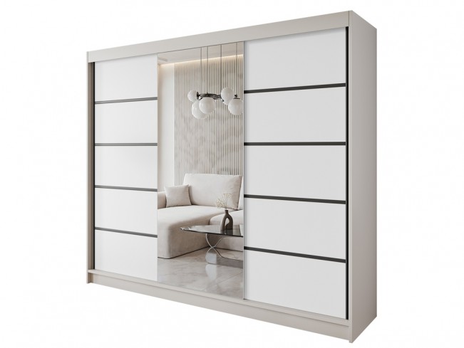 Szafa Nero 6 kaszmir/biały 250 cm - widok ogólny