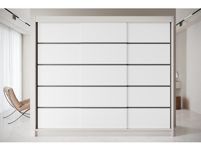 Szafa przesuwna Nero 7 kaszmir/biały 250 cm