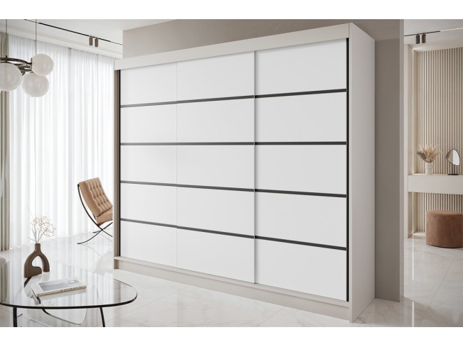 Szafa przesuwna Nero 7 kaszmir/biały 250 cm