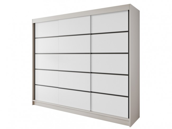 Szafa Nero 7 kaszmir/biały 250 cm - widok ogólny