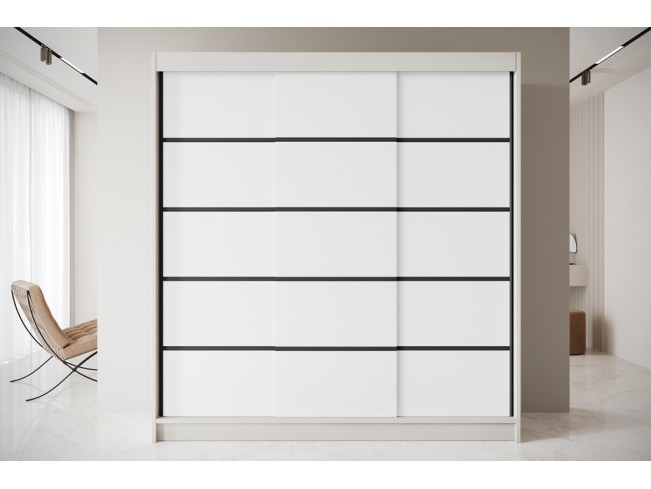 Szafa przesuwna Nero 7 kaszmir/biały 200 cm