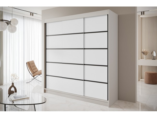 Szafa przesuwna Nero 7 kaszmir/biały 200 cm