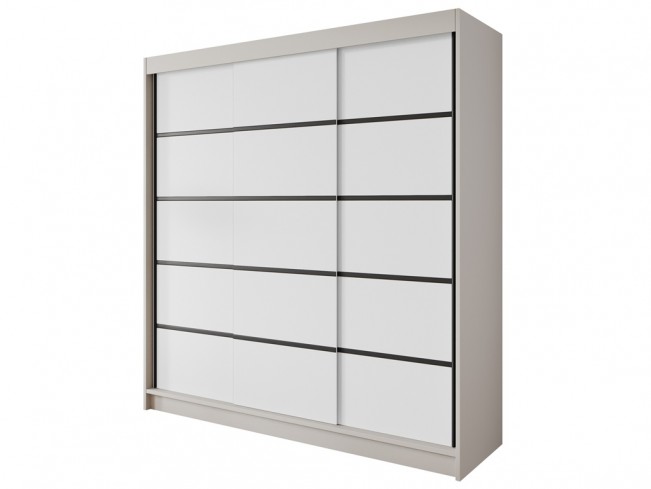 Szafa Nero 7 kaszmir/biały 200 cm - widok z przodu