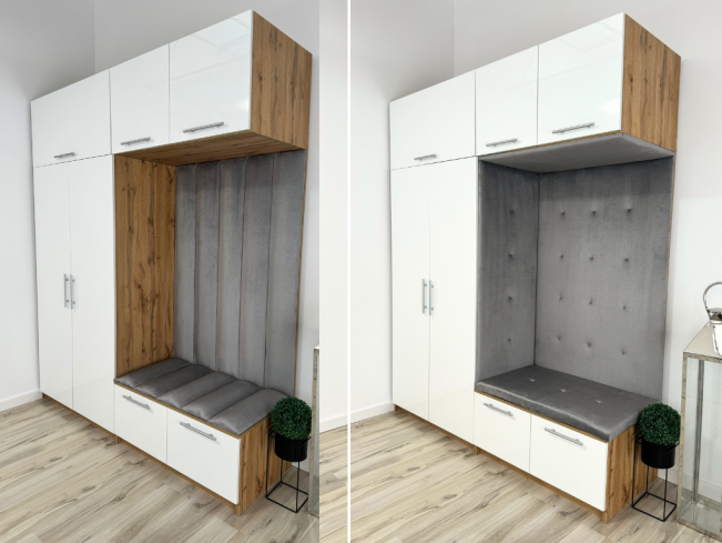 Szafa garderoba Milo 3 szary/mat 150