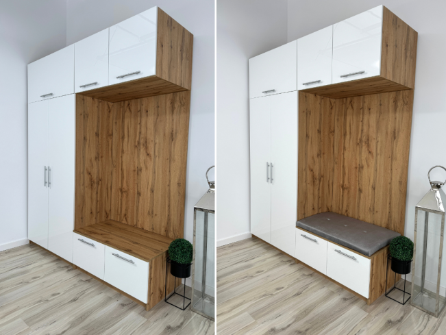 Szafa garderoba MILO 4 150 szary połysk