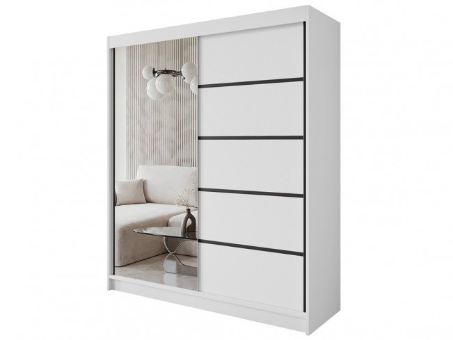 Szafa Nero 3 biała 180 cm - widok ogólny