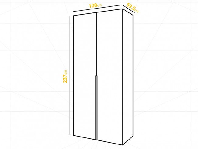 Szafa modułowa Alba 100 2D biała uchwyt złoty