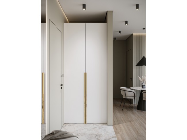 Szafa modułowa Alba 100 2D biała uchwyt złoty