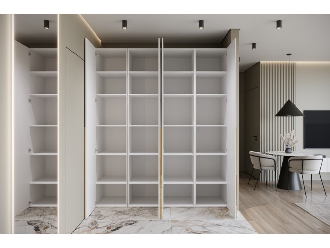 Szafa modułowa Alba 250 5D biała uchwyt złoty