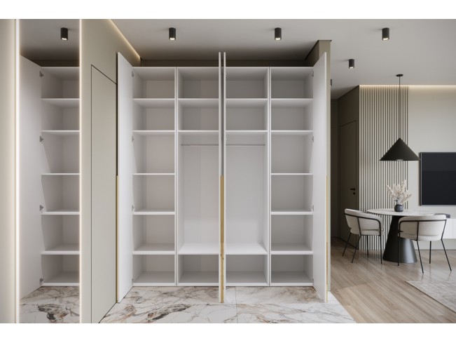 Szafa modułowa Alba 250 5D biała uchwyt złoty