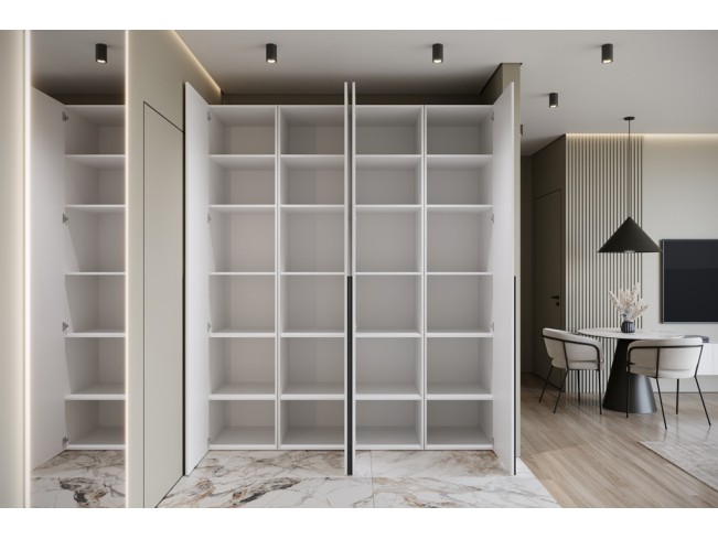 Szafa modułowa Alba 300 6D biała uchwyt czarny