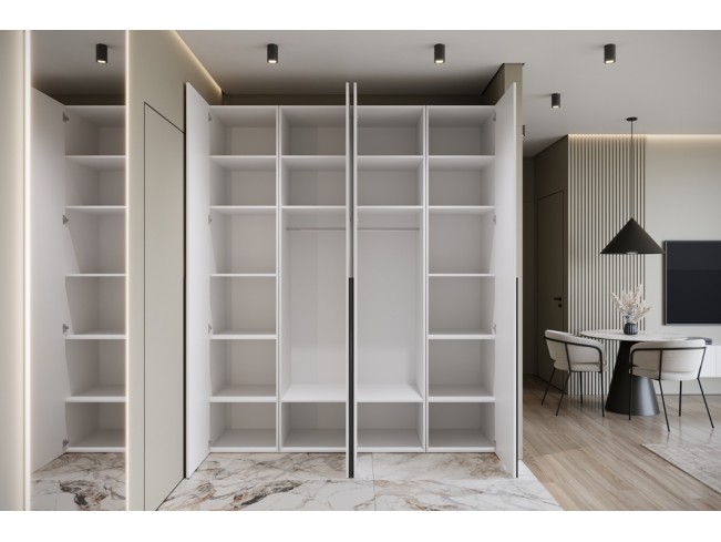 Szafa modułowa Alba 300 6D biała uchwyt czarny