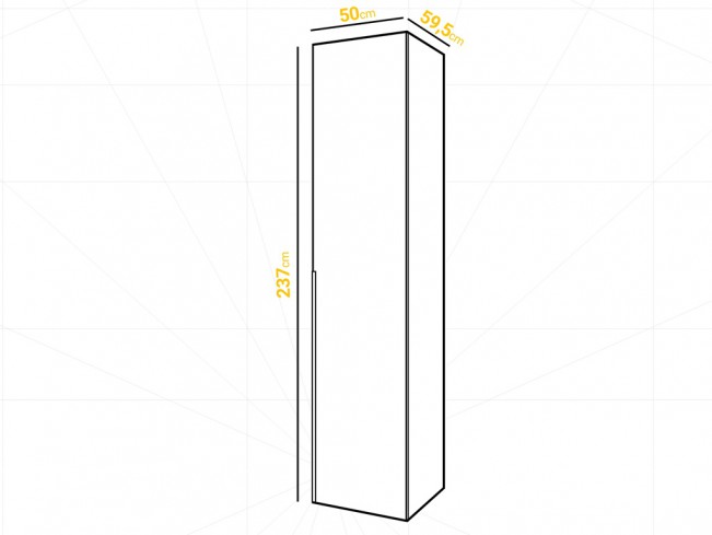 Szafa modułowa Alba 50 1D czarna uchwyt czarny