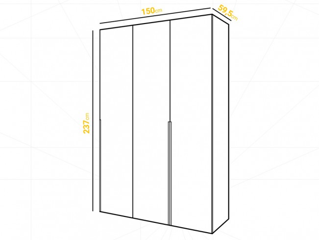 Szafa modułowa Alba 150 3D czarna uchwyt czarny