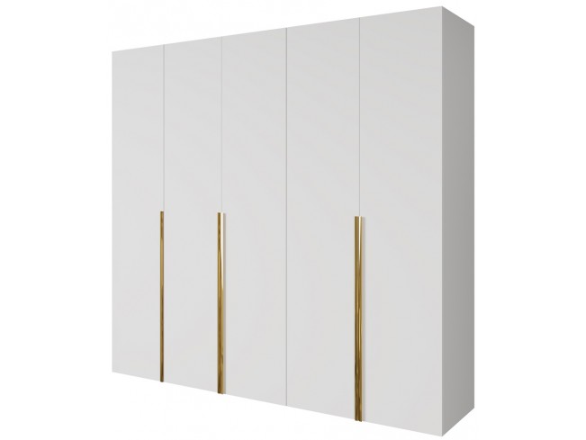 Szafa modułowa Alba 250 5D biała uchwyt złoty