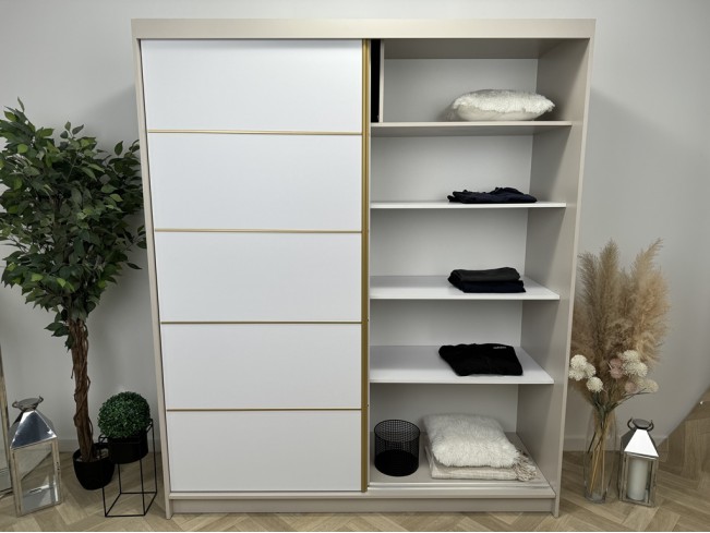 Szafa przesuwna Gold 7 biały/kaszmir 250 cm