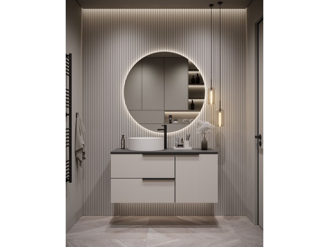 Szafka łazienkowa Kler antracyt/kaszmir wisząca 100cm