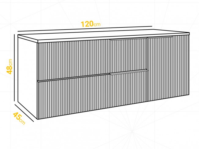Szafka łazienkowa Kler antracyt/kaszmir wisząca 120cm