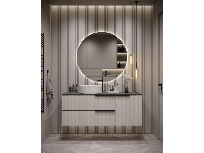 Szafka łazienkowa Kler antracyt/kaszmir wisząca 120cm