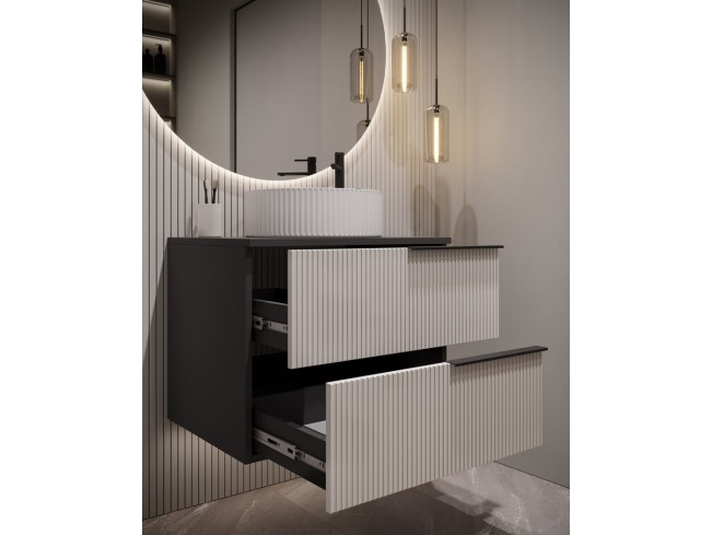 Łazienka Kler 60 2 antracyt/kaszmir zestaw mebli wiszących