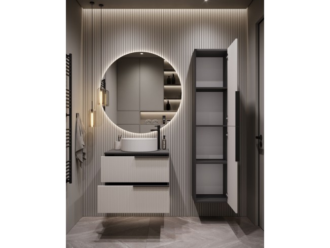 Łazienka Kler 60 2 antracyt/kaszmir zestaw mebli wiszących