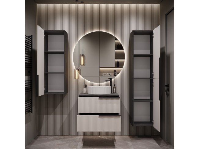 Łazienka Kler 60 3 antracyt/kaszmir zestaw mebli wiszących