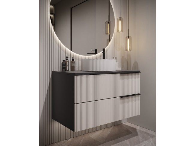 Łazienka Kler 80 1 antracyt/kaszmir zestaw mebli wiszących