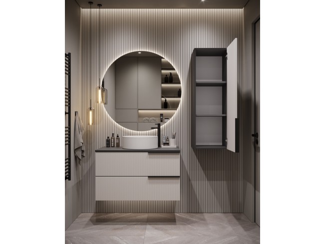 Łazienka Kler 80 1 antracyt/kaszmir zestaw mebli wiszących