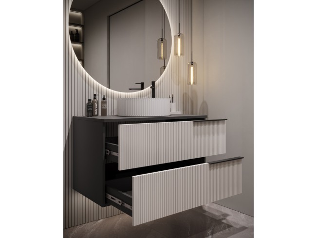 Łazienka Kler 80 2 antracyt/kaszmir zestaw mebli wiszących