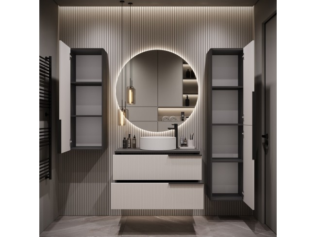 Łazienka Kler 80 3 antracyt/kaszmir zestaw mebli wiszących