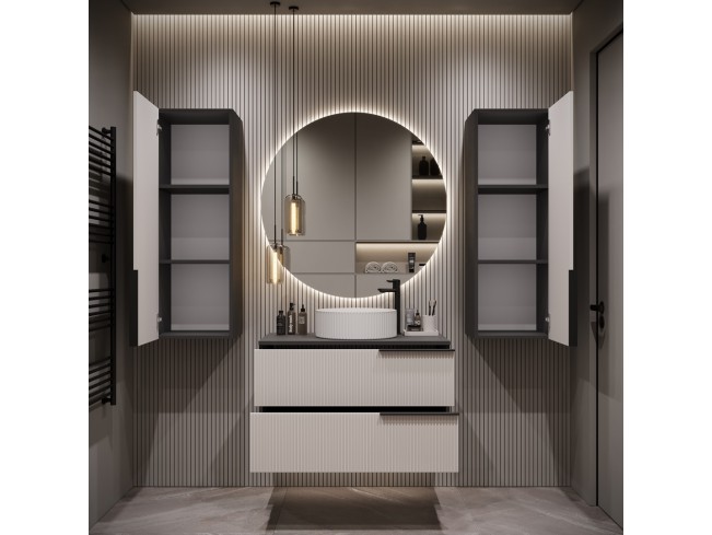 Łazienka Kler 80 4 antracyt/kaszmir zestaw mebli wiszących