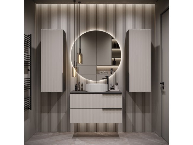 Łazienka Kler 80 4 antracyt/kaszmir zestaw mebli wiszących