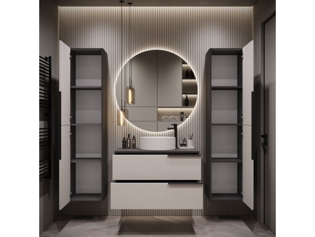 Łazienka Kler 80 5 antracyt/kaszmir zestaw mebli wiszących