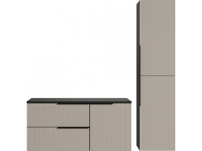 Zestaw łazienkowy Kler 100 2 antracyt kaszmir - widok z przodu