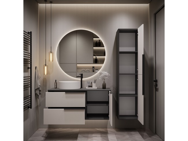 Łazienka Kler 100 2 antracyt/kaszmir zestaw mebli wiszących