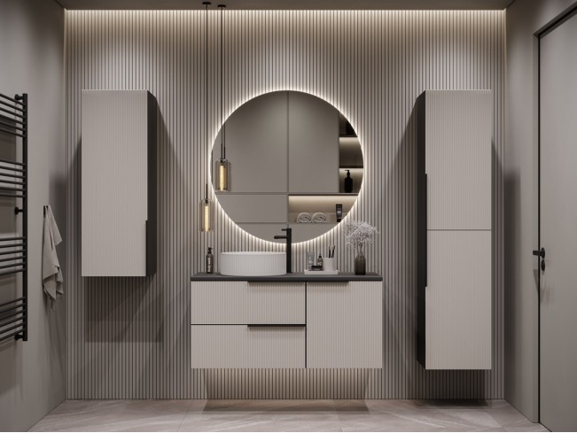 Łazienka Kler 100 3 antracyt/kaszmir zestaw mebli wiszących